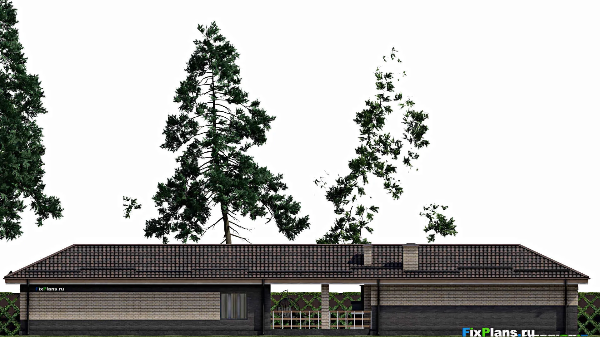 F-6371 - Проект бани 8 на 31, площадью 170 м² с терассой, бассейном, беседкой и санузлом