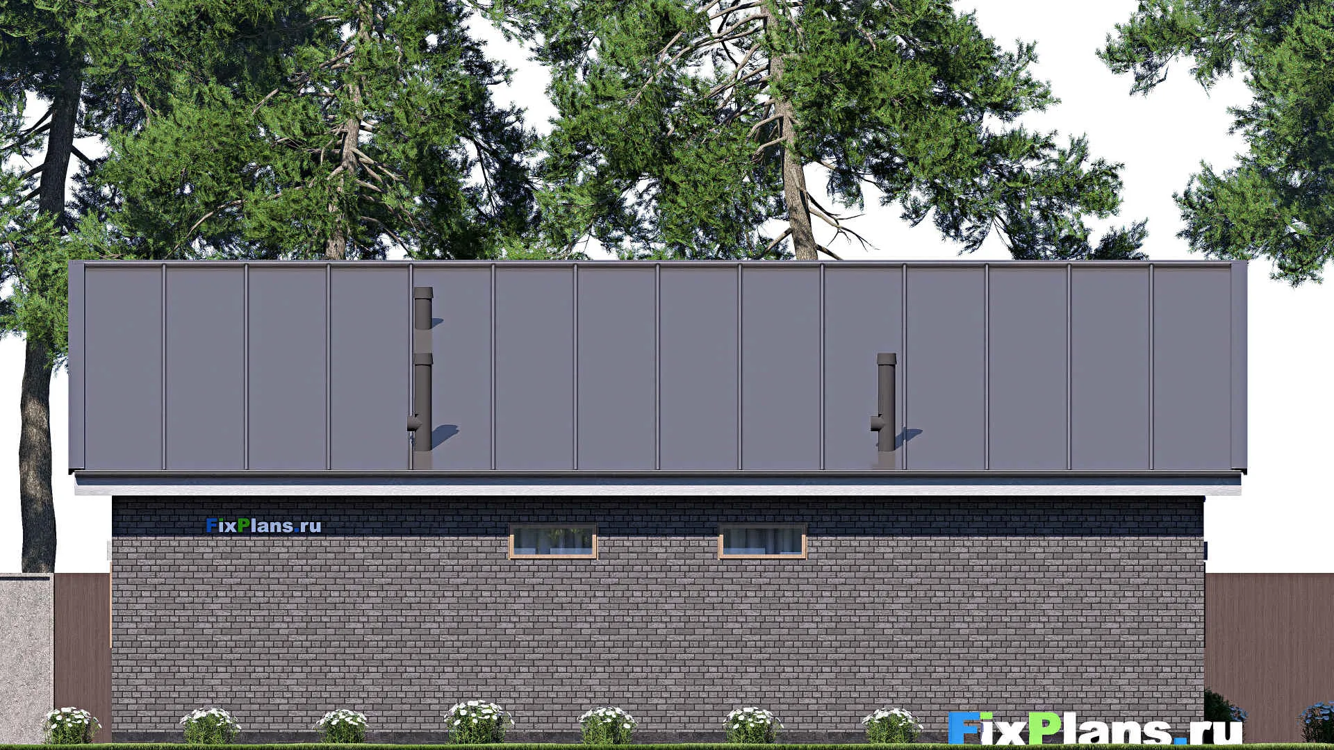 F-20456 - Проект одноэтажного дома 11 на 15, площадью 140 м² с террасой и 2 спальнями