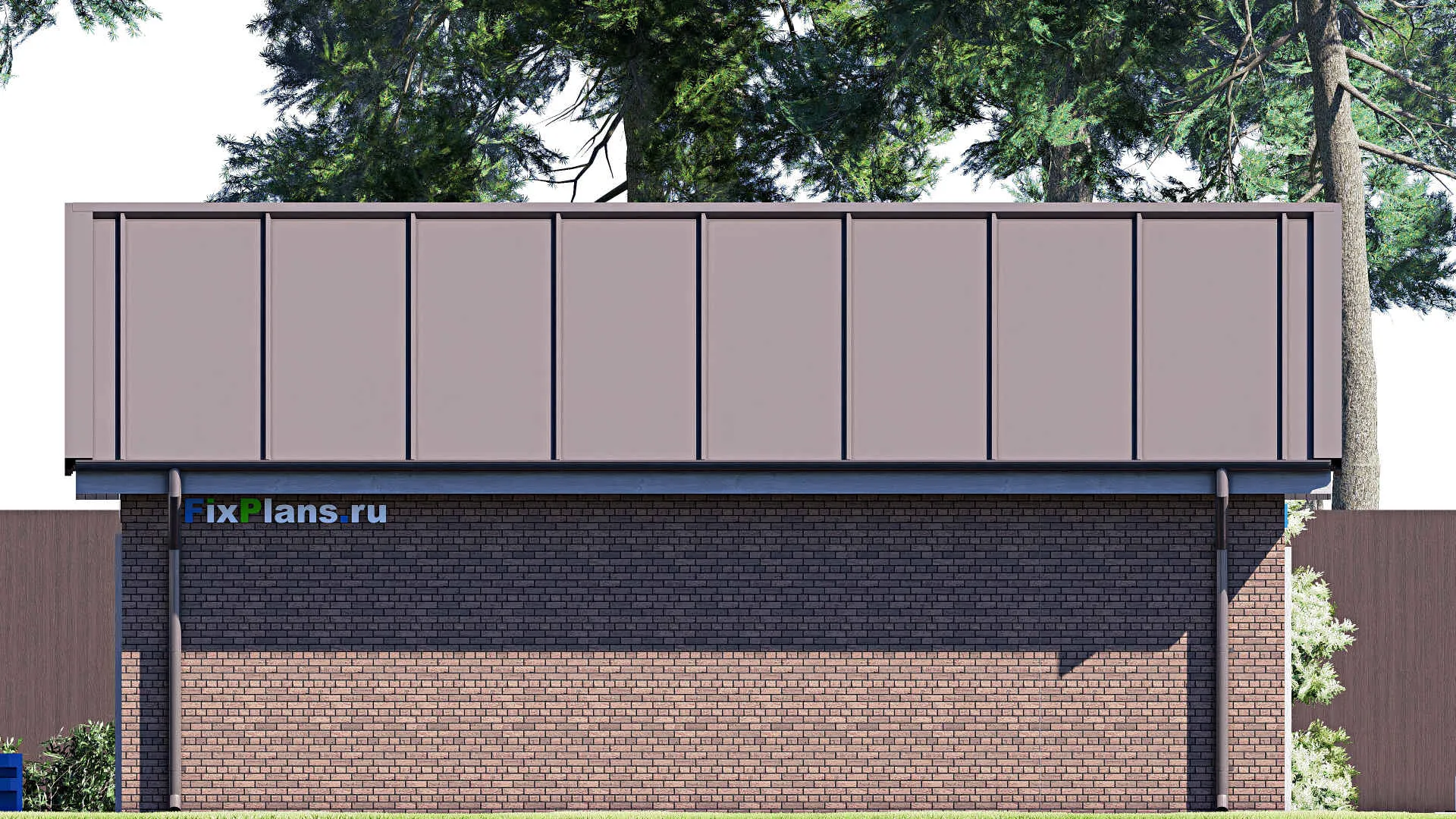 F-21095 - Проект гаража 8 на 9, площадью 60 м² на 2 машиноместа