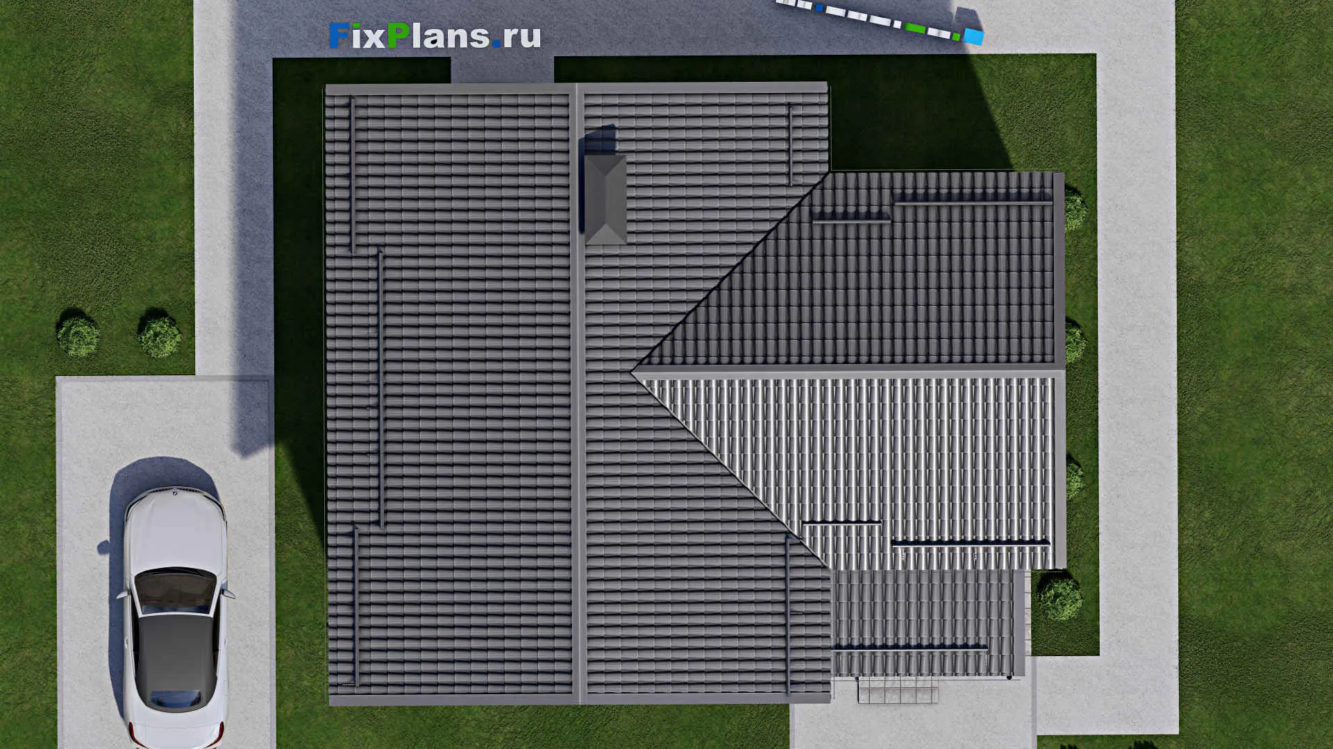F-3167 - Проект дома с мансардой 11 на 13, площадью 200 м² с террасой и 4 спальнями