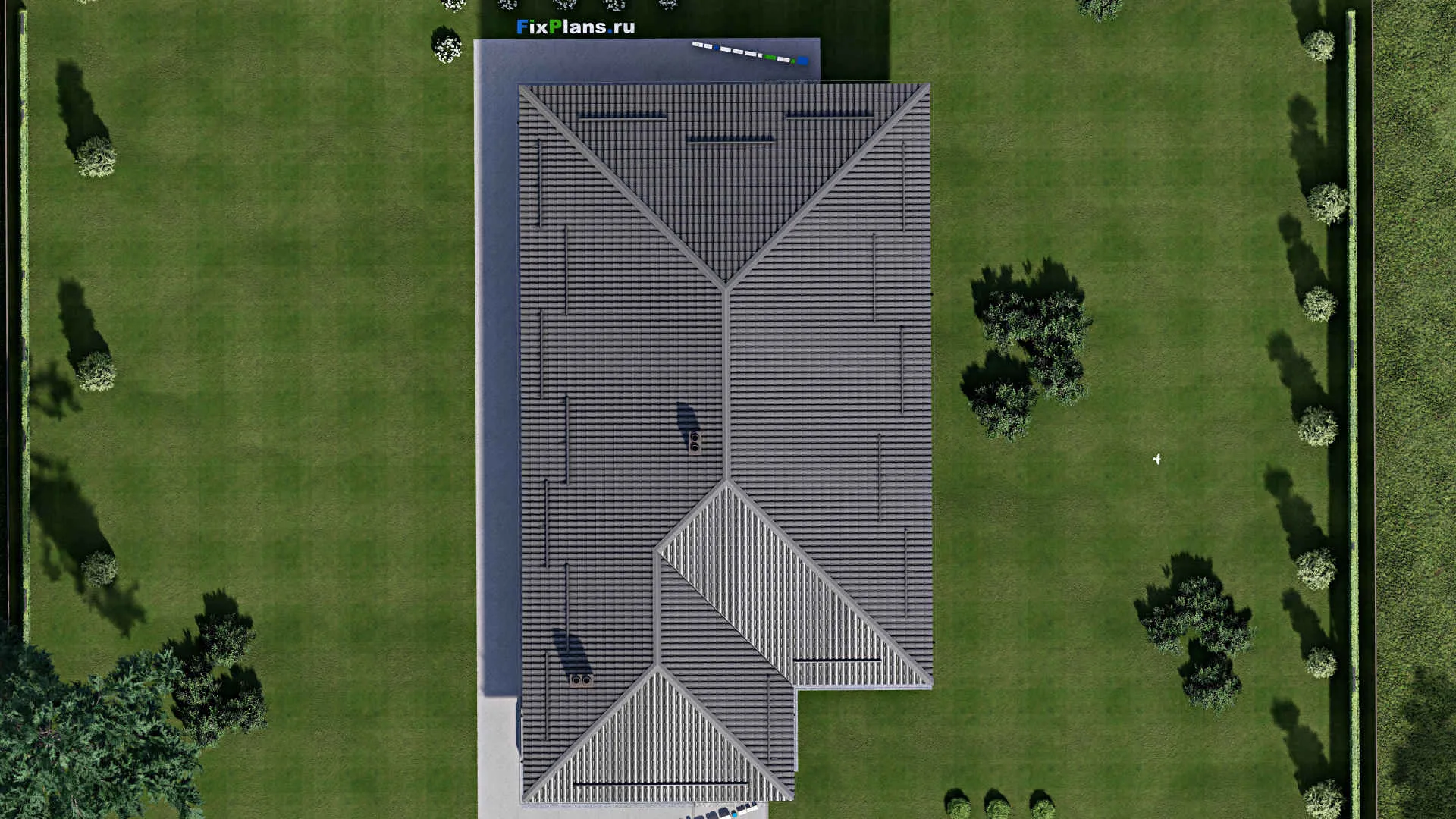 F-2042 - Проект одноэтажного дома 13 на 23, площадью 210 м² с террасой и 3 спальнями