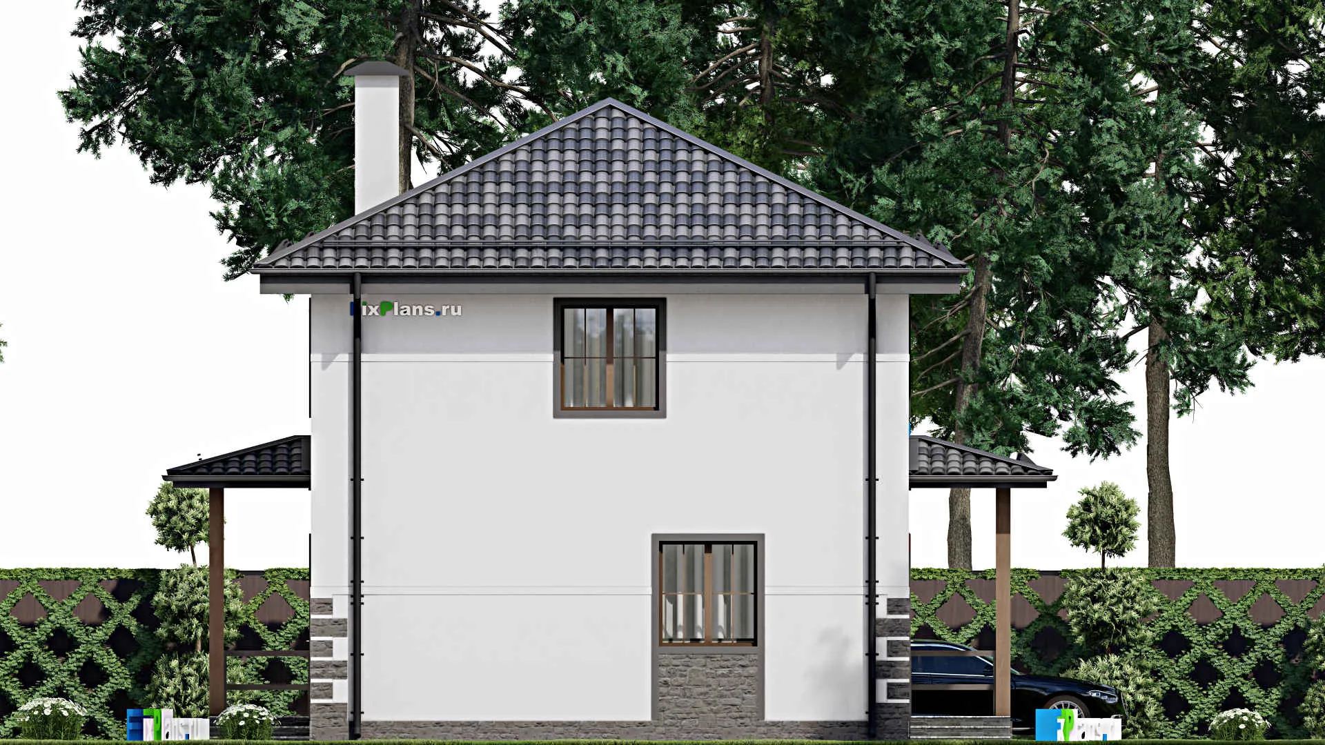 F-9836 - Проект двухэтажного дома 10 на 11, площадью 120 м² с 3 спальнями