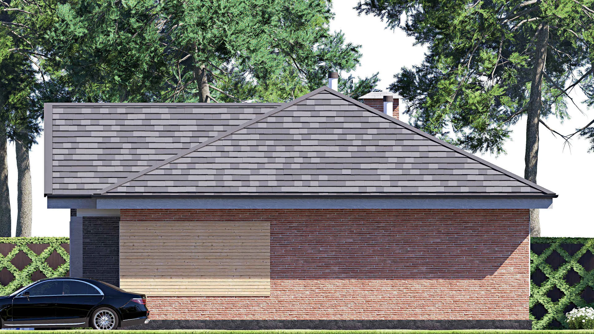 F-19079 - План одноэтажного дома 12 на 16, площадью 130 м² с 3 спальнями