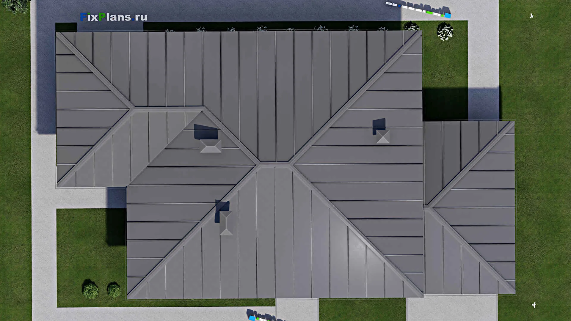 F-12329 - План одноэтажного дома 14 на 26, площадью 250 м² с террасой и 3 спальнями