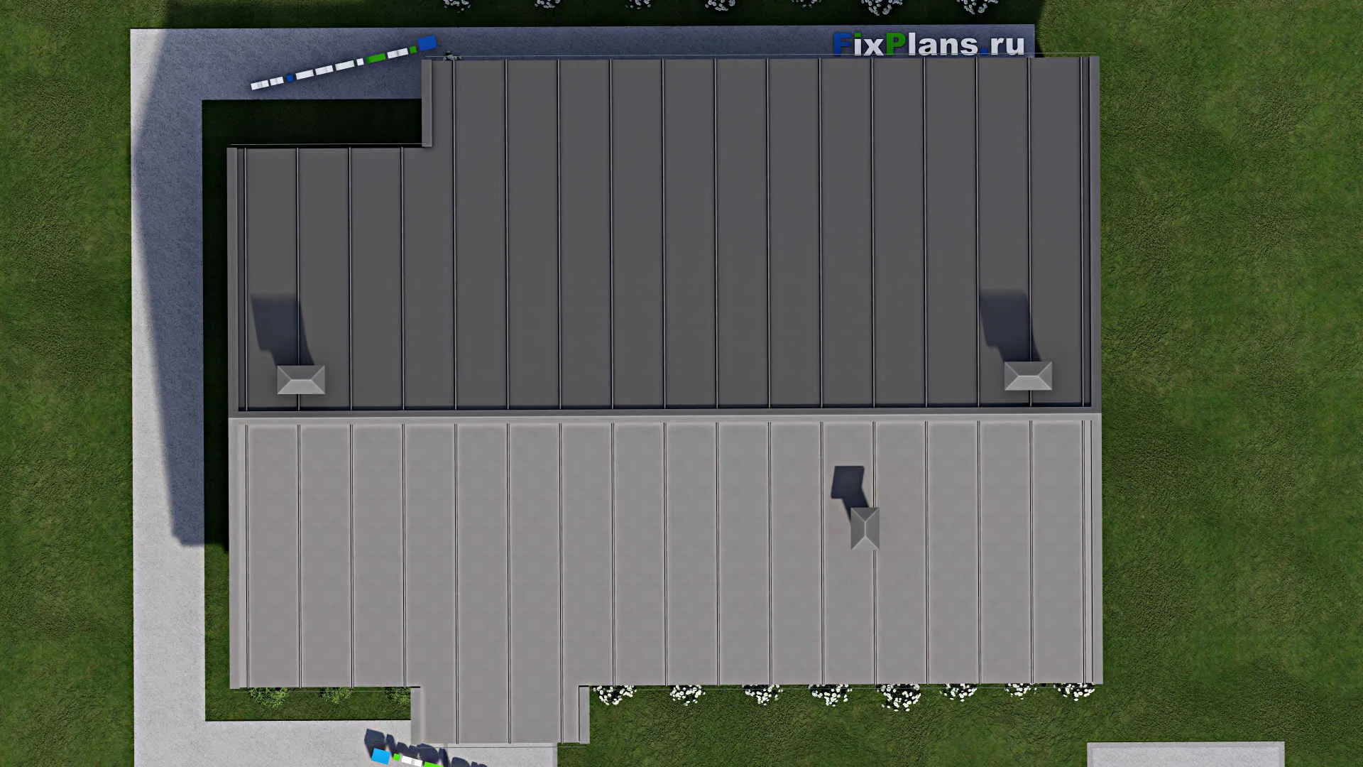 F-11411 - Проект одноэтажного дома 13 на 17, площадью 160 м² с террасой и 4 спальнями