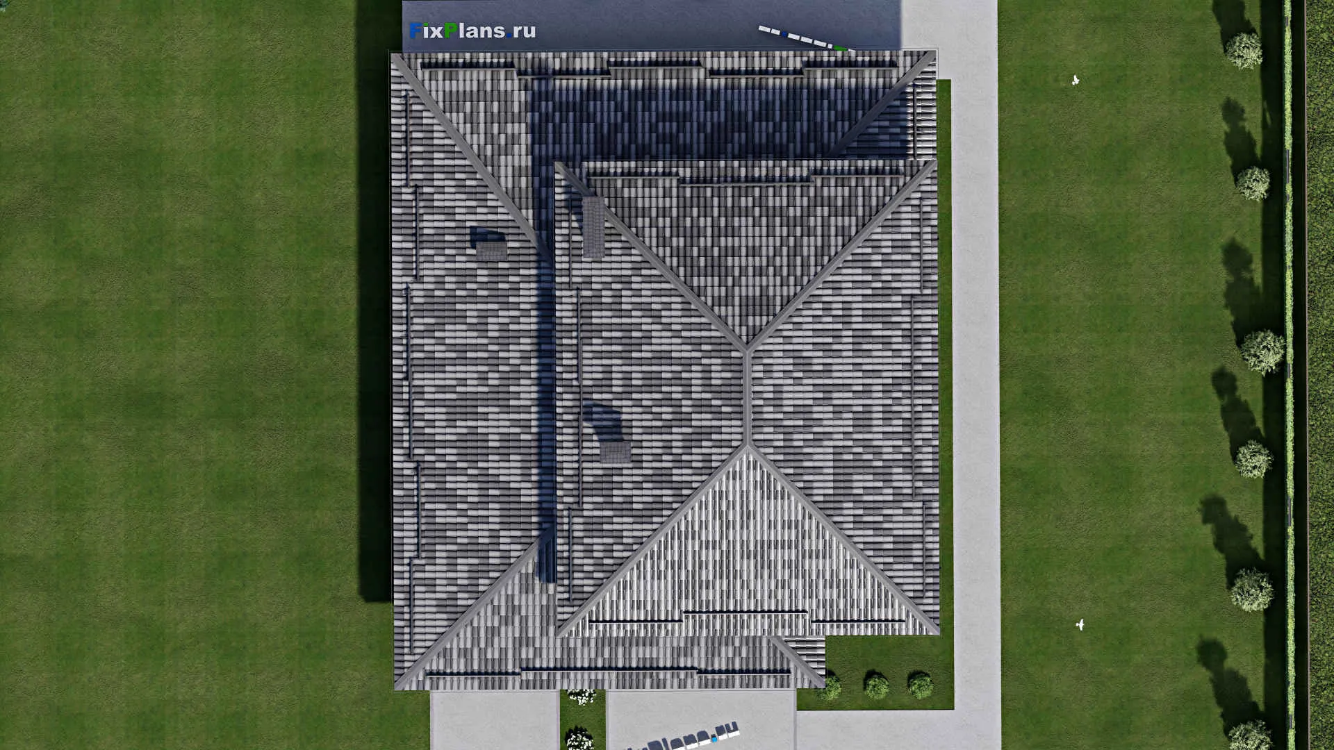 F-10349 - Проект двухэтажного дома 16 на 19, площадью 330 м² с 5 спальнями