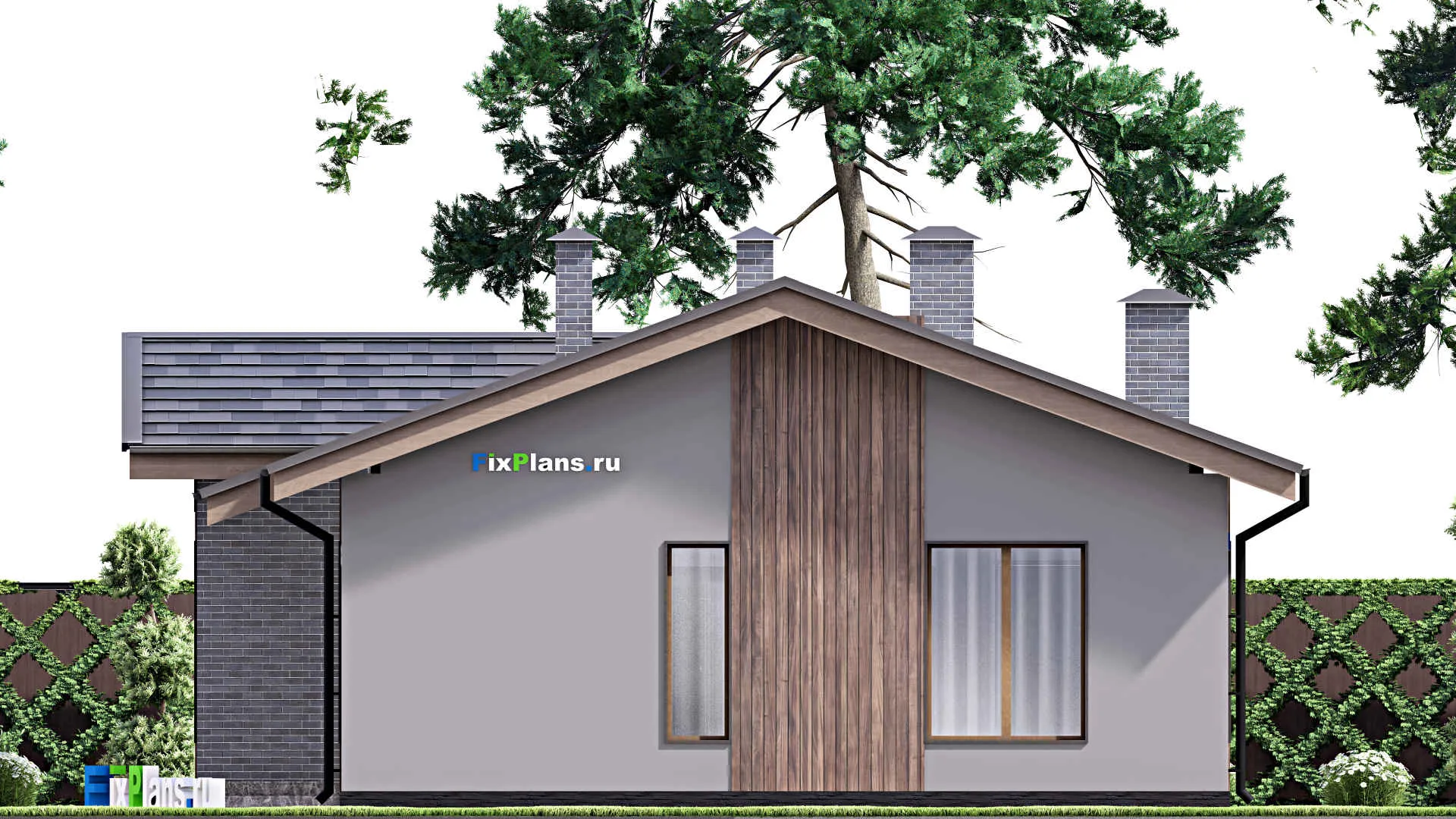 F-12923 - План одноэтажного дома 11 на 23, площадью 170 м² с террасой и 3 спальнями