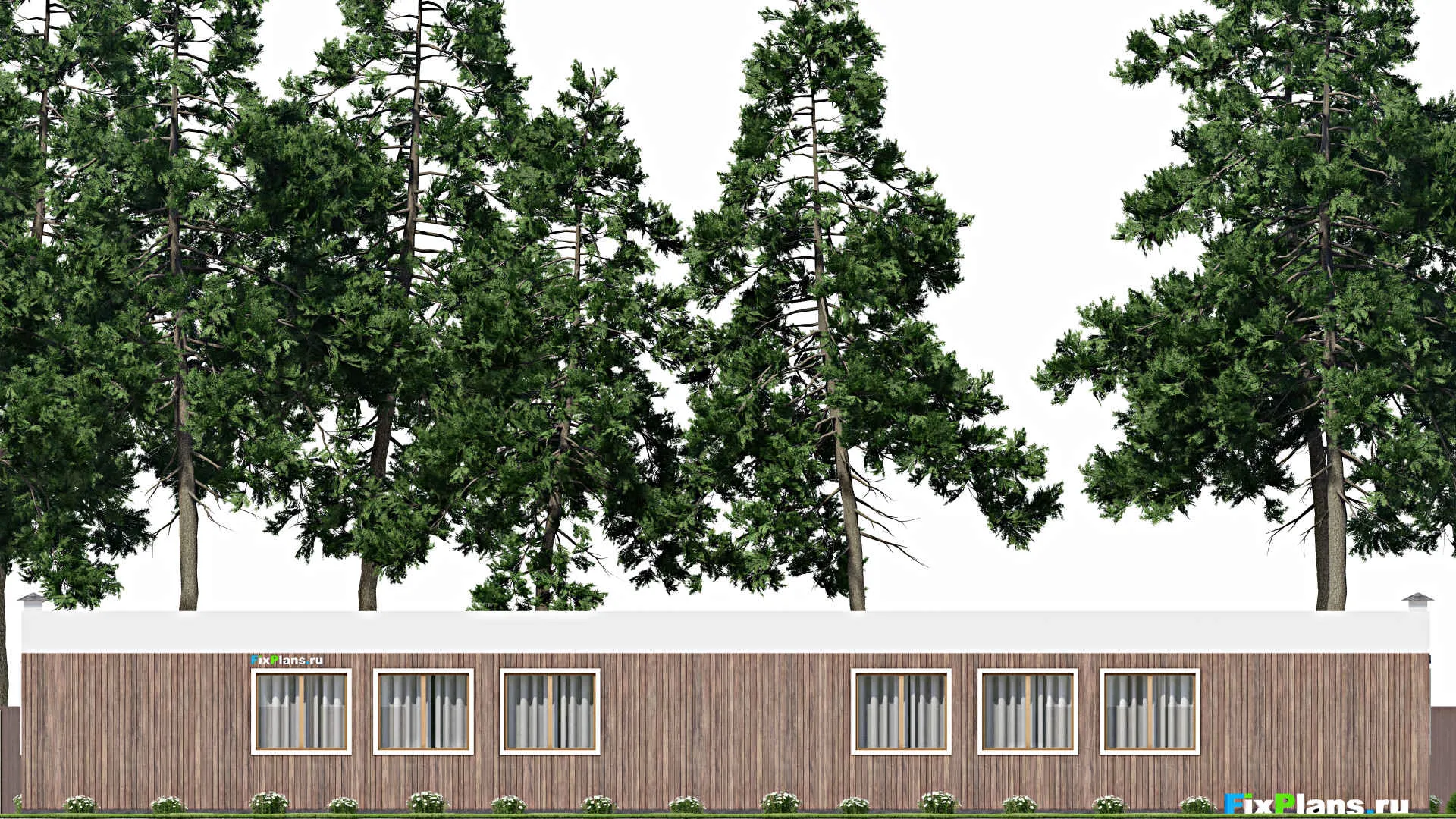 F-9440 - План одноэтажного дома 8 на 31, площадью 170 м² с 4 спальнями