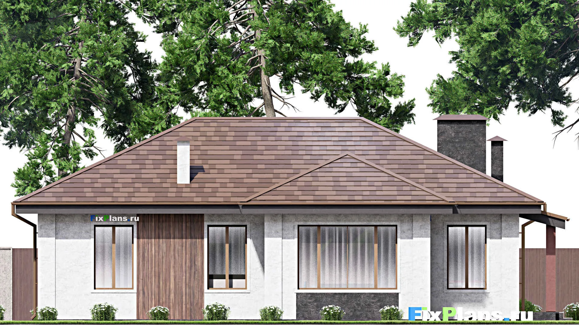 F-14777 - Проект одноэтажного дома 13 на 17, площадью 140 м² с 3 спальнями