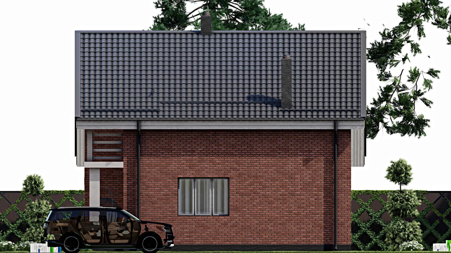 F-2627 - Планы дома с мансардой 11 на 14, площадью 190 м² с террасой, балконом, баней и 3 спальнями