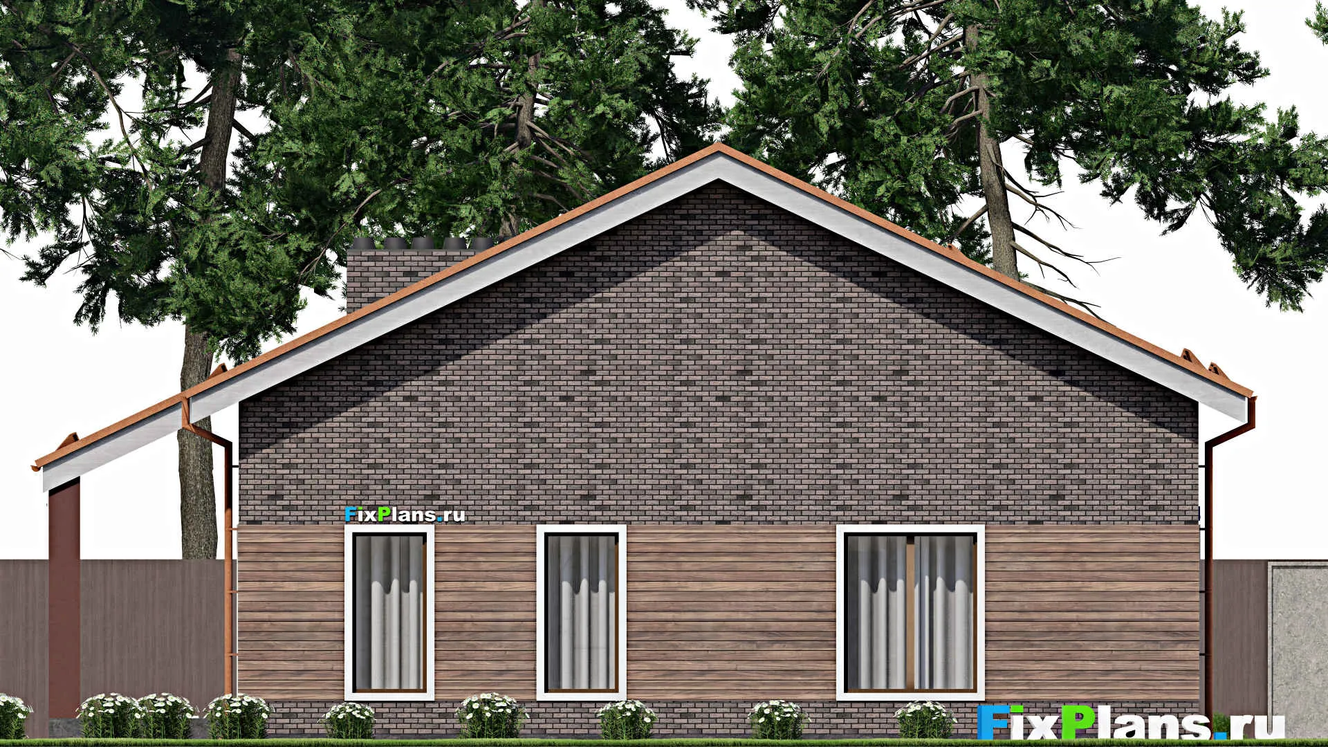 F-8315 - План одноэтажного дома 14 на 15, площадью 160 м² с 3 спальнями