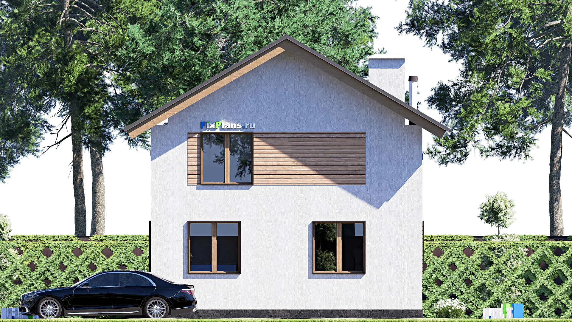 F-19961 - Проект дома с мансардой 10 на 12, площадью 140 м² с 4 спальнями