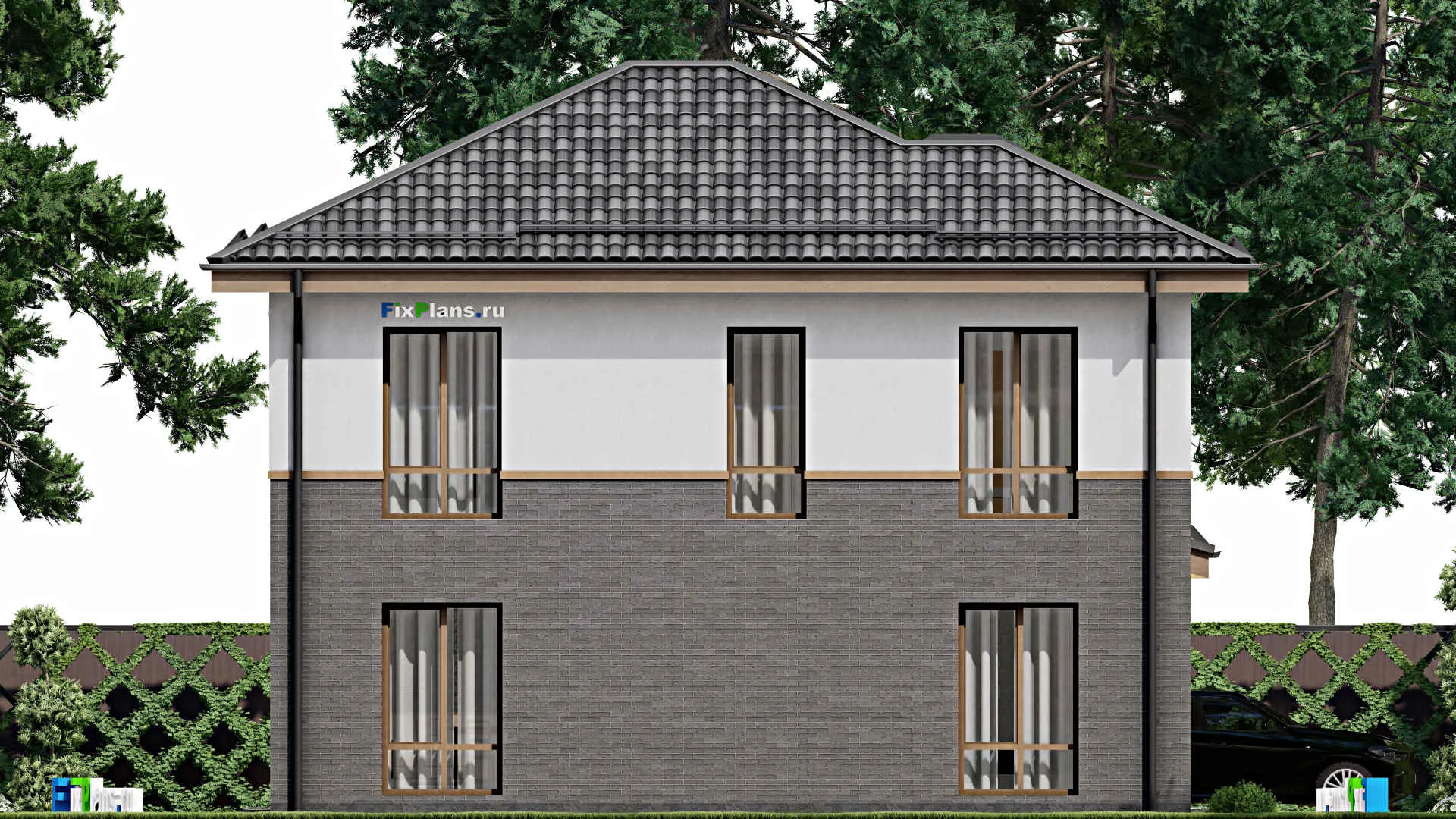 F-7514 - Проект двухэтажного дома 9 на 12, площадью 150 м² с 4 спальнями
