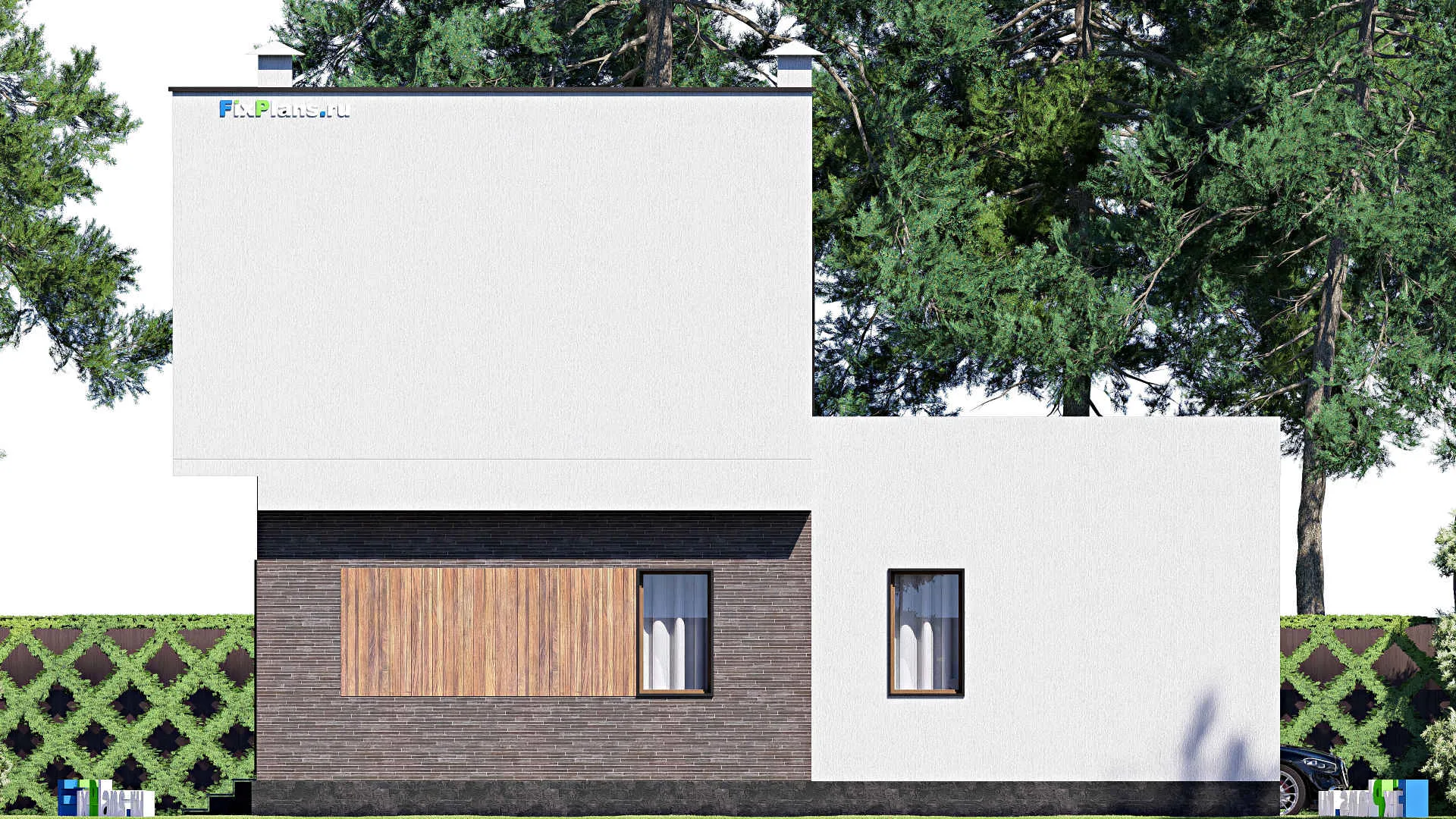 F-17855 - Планы двухэтажного дома 12 на 13, площадью 160 м² с балконом и 4 спальнями