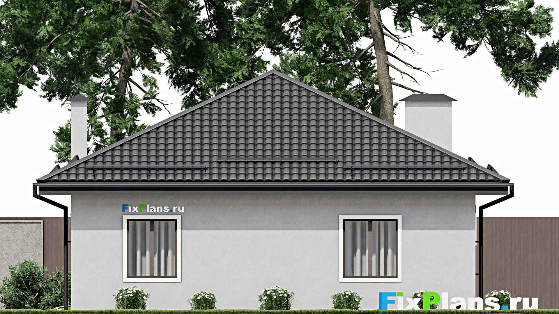 F-4373 - Проект одноэтажного дома 10 на 13, площадью 90 м² с 2 спальнями