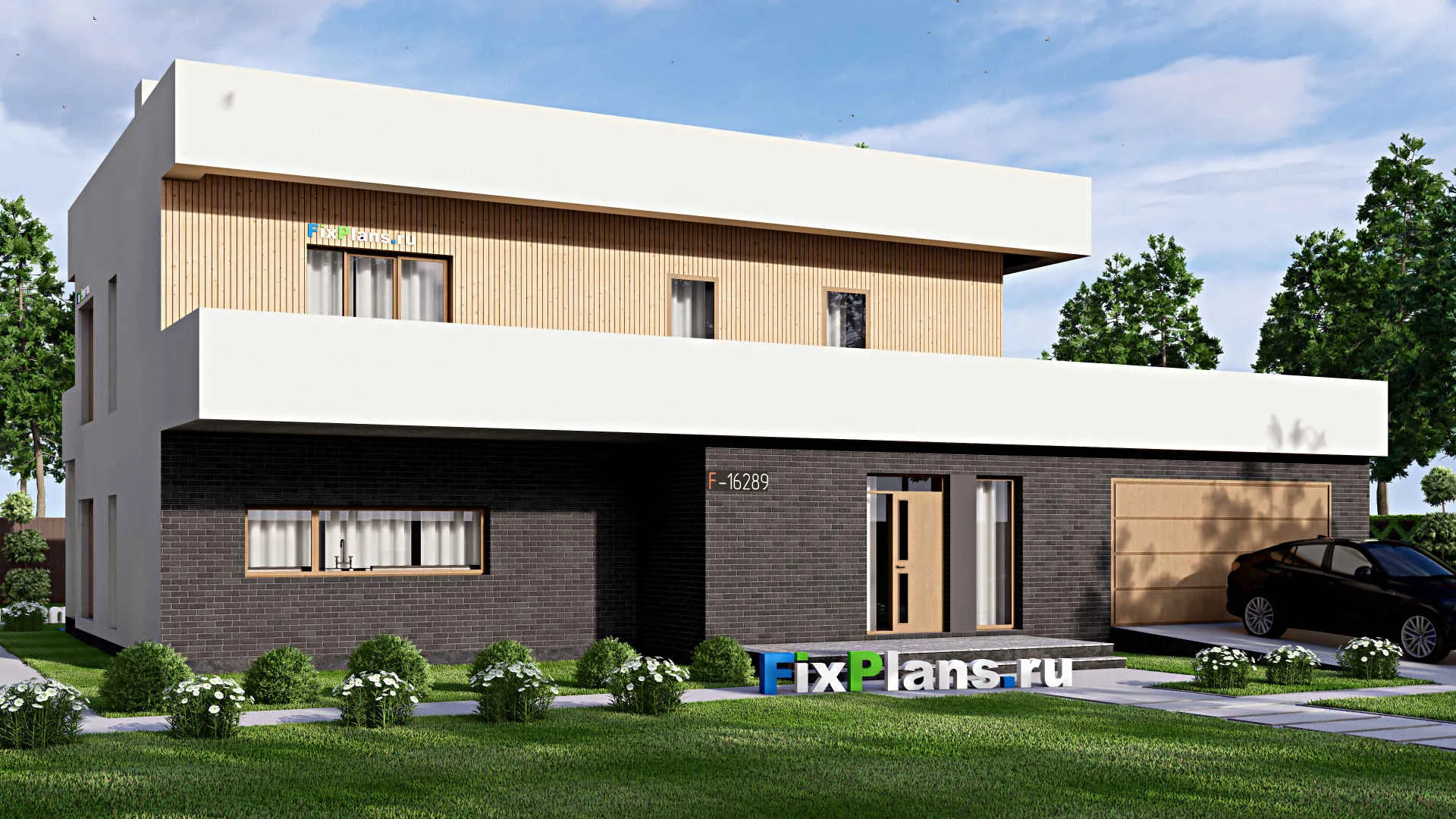 F-16289 - Проект двухэтажного дома 16 на 21, площадью 450 м² с 4 спальнями