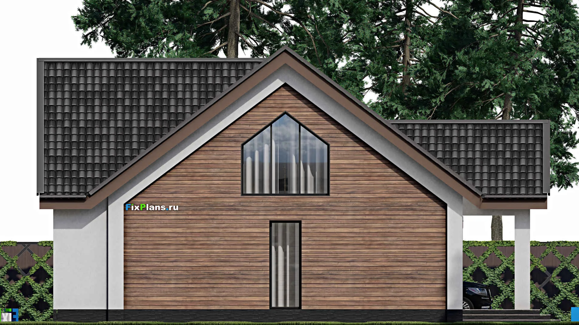 F-1007 - Проект дома с мансардой 12 на 15, площадью 230 м² с 6 спальнями