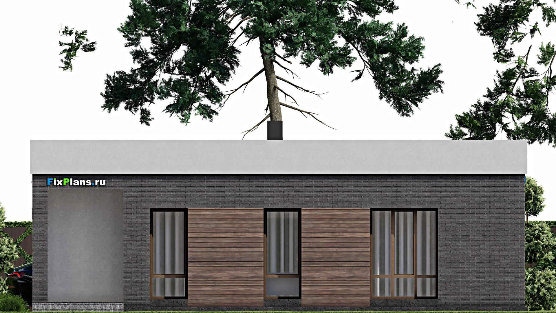 F-7811 - План одноэтажного дома 11 на 13, площадью 120 м² с 3 спальнями