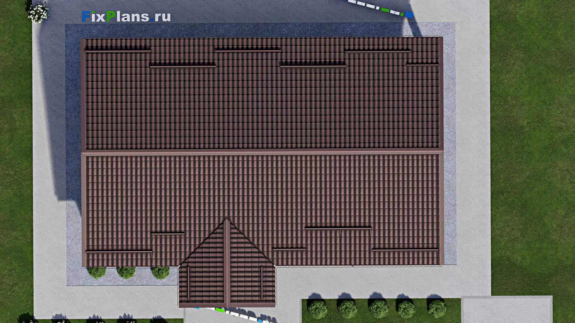 F-2150 - План одноэтажного дома 10 на 13, площадью 120 м² с террасой и 2 спальнями