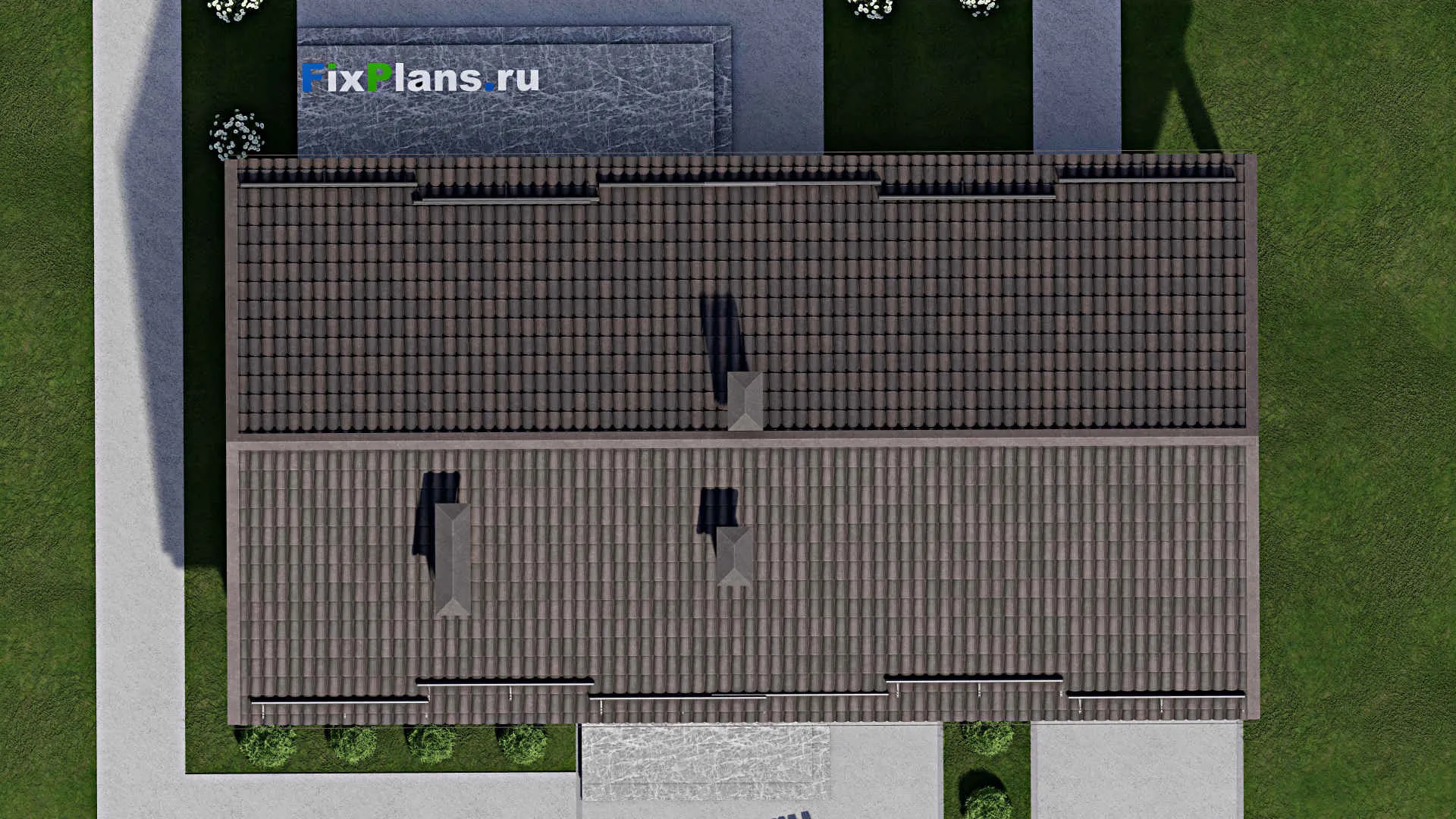 F-6686 - План одноэтажного дома 9 на 14, площадью 140 м² с террасой и 2 спальнями