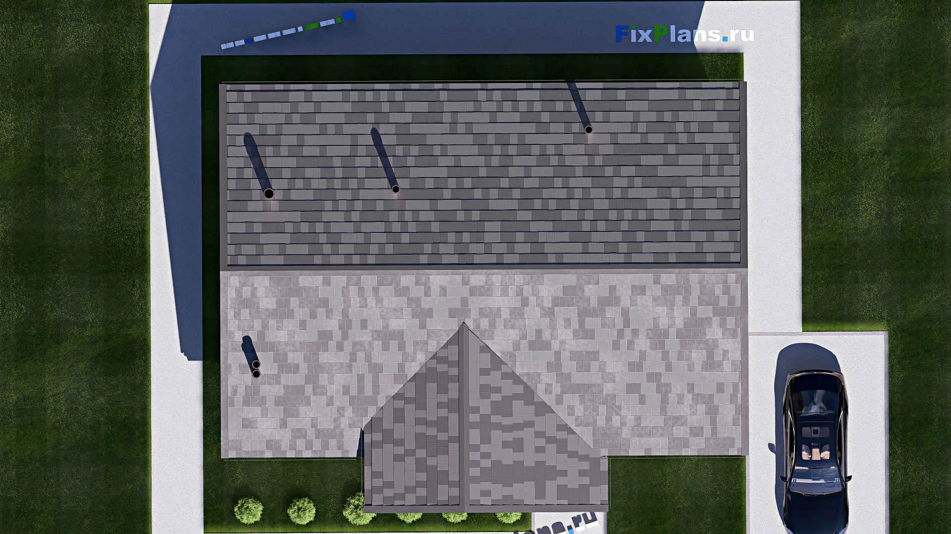 F-19160 - План одноэтажного дома 11 на 14, площадью 120 м² с 3 спальнями