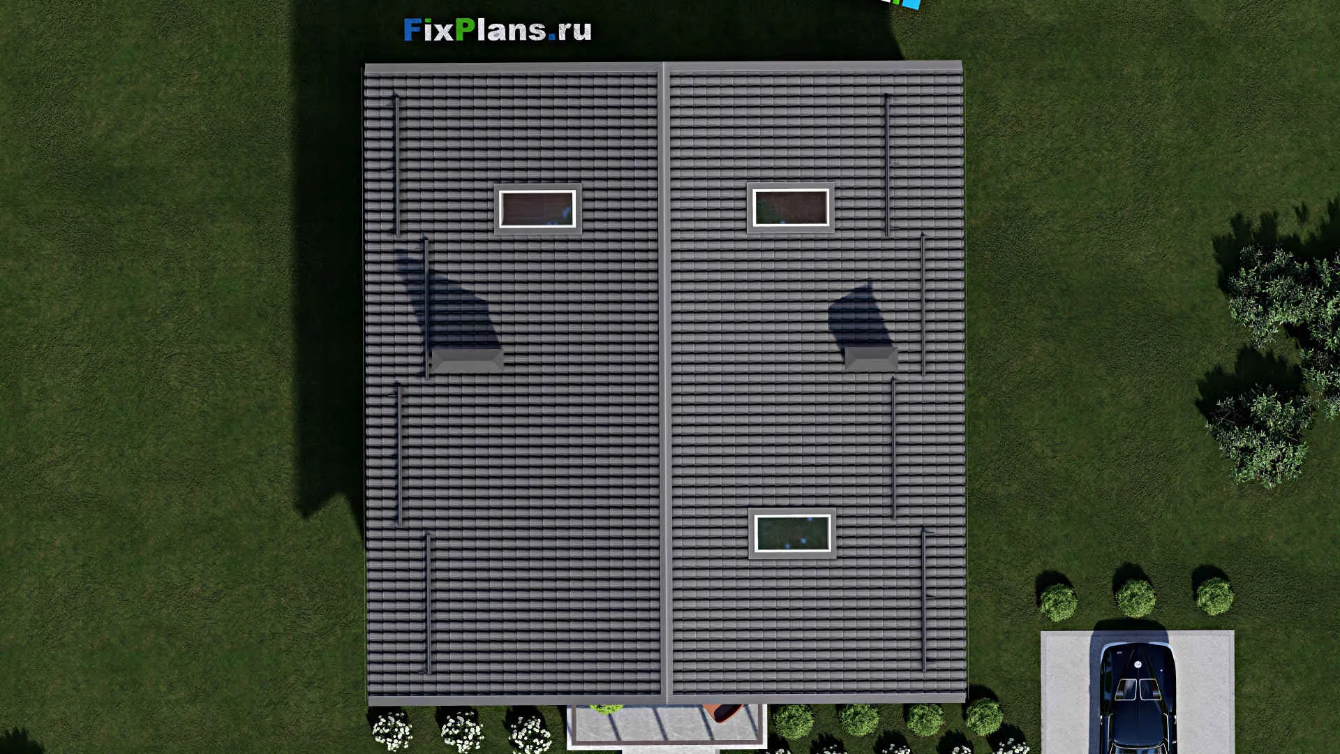 F-1394 - Проект дома с мансардой 12 на 13, площадью 200 м² с балконом и 3 спальнями