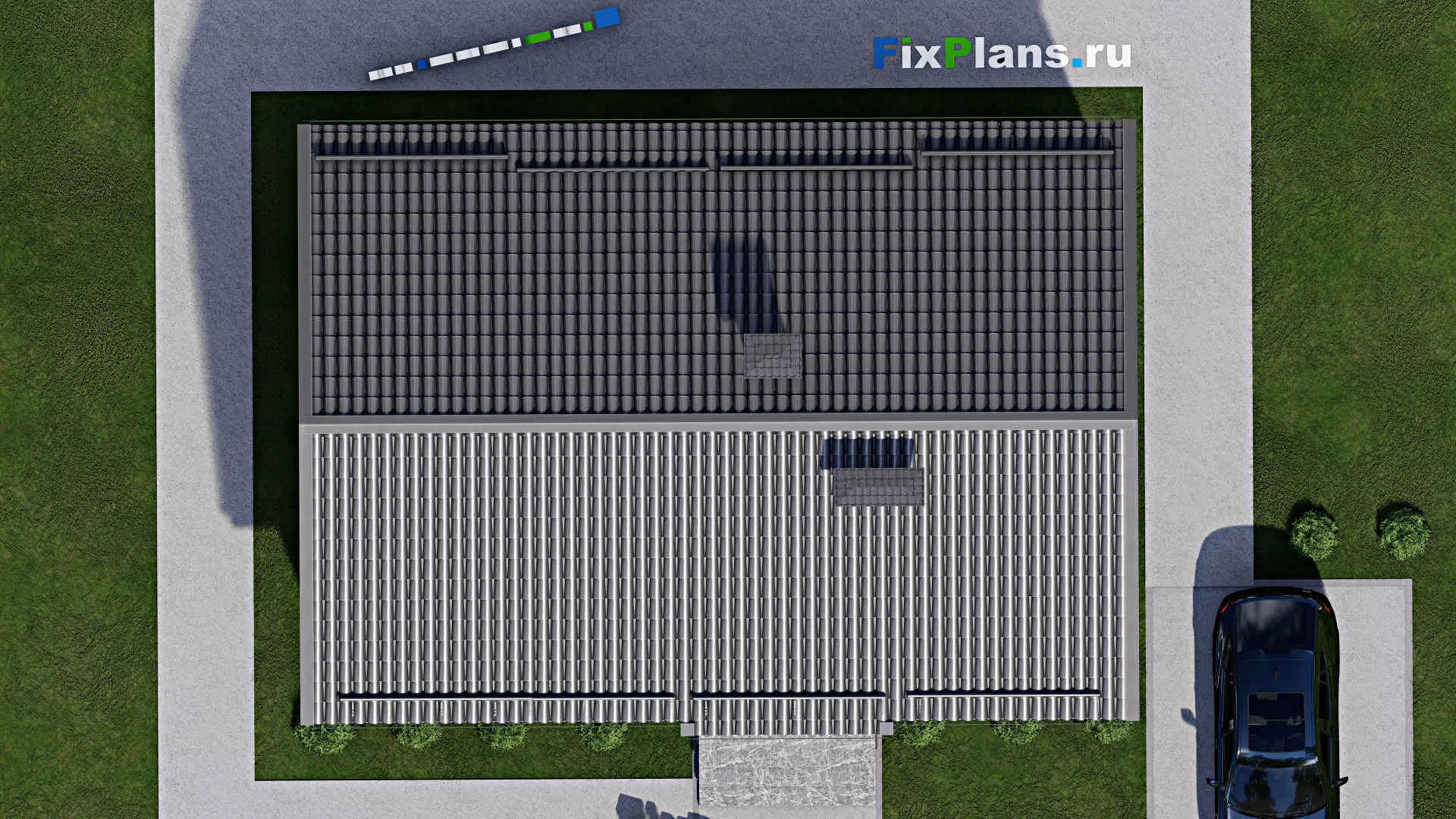 F-10466 - Проект одноэтажного дома 10 на 12, площадью 80 м² с 3 спальнями