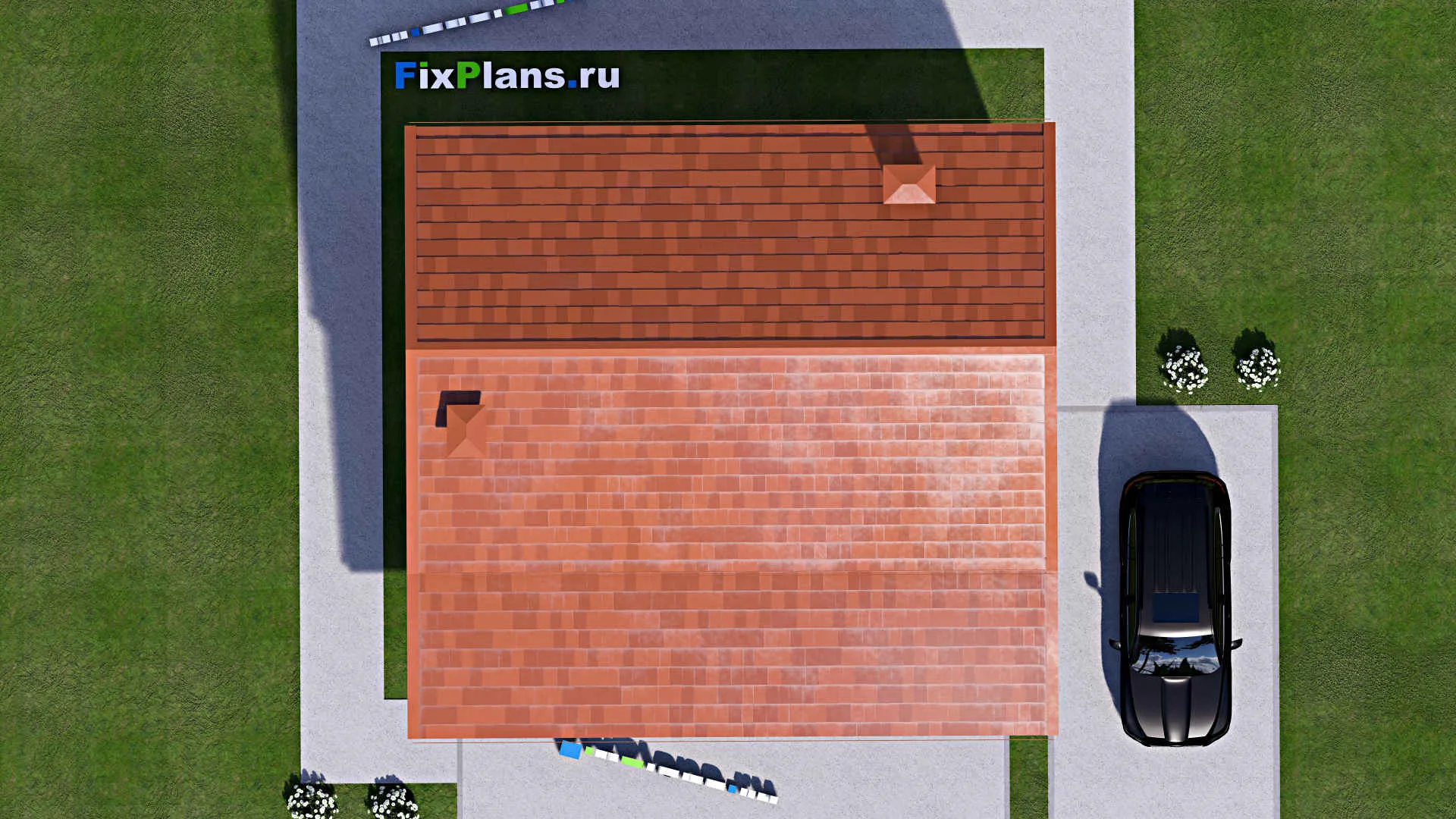 F-15326 - Проект бани 10 на 11, площадью 120 м² с комнатой отдыха, терассой, мансардой, санузлом и 2 спальнями