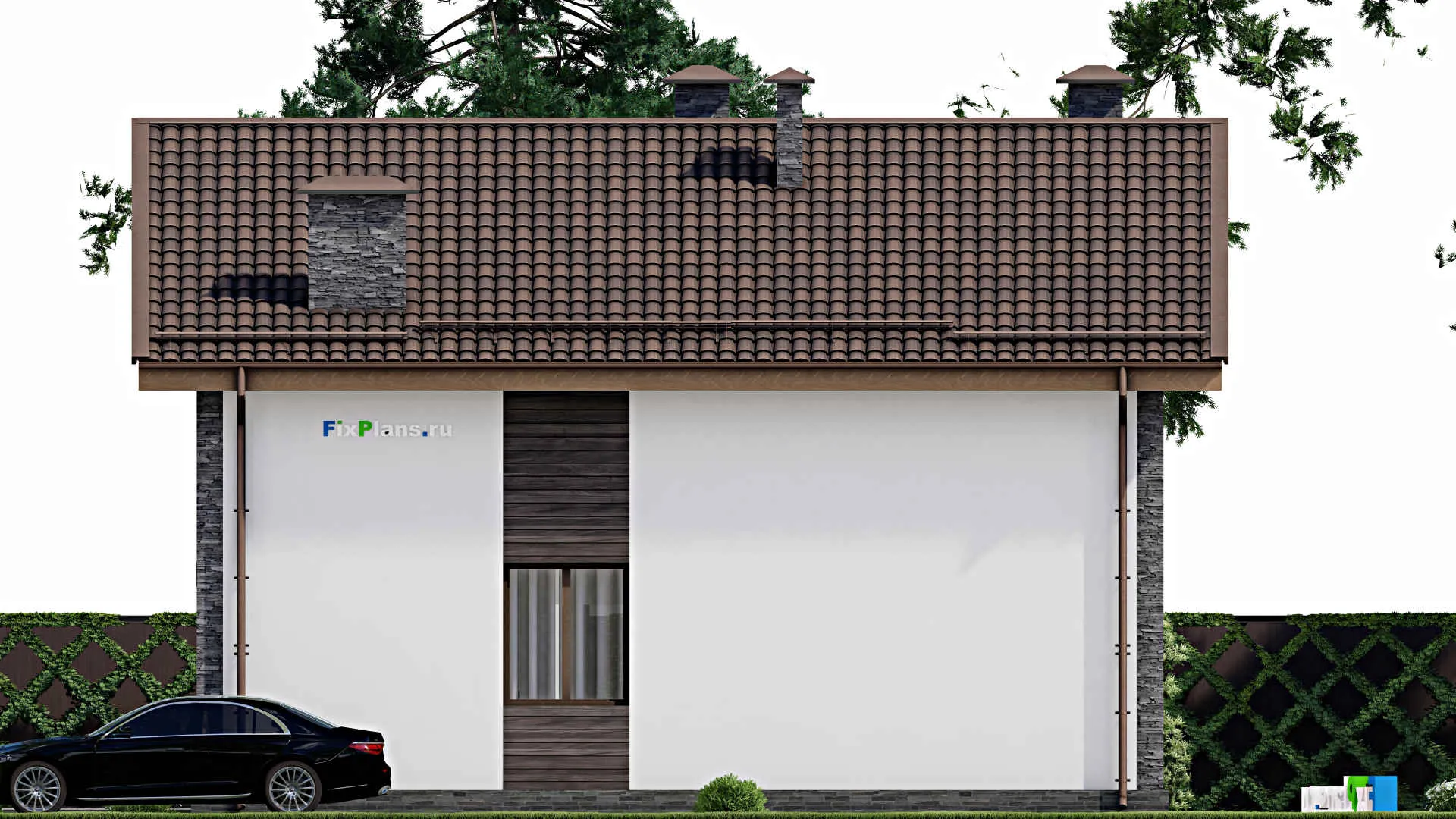 F-11069 - Проект дома с мансардой 11 на 13, площадью 200 м² с 4 спальнями