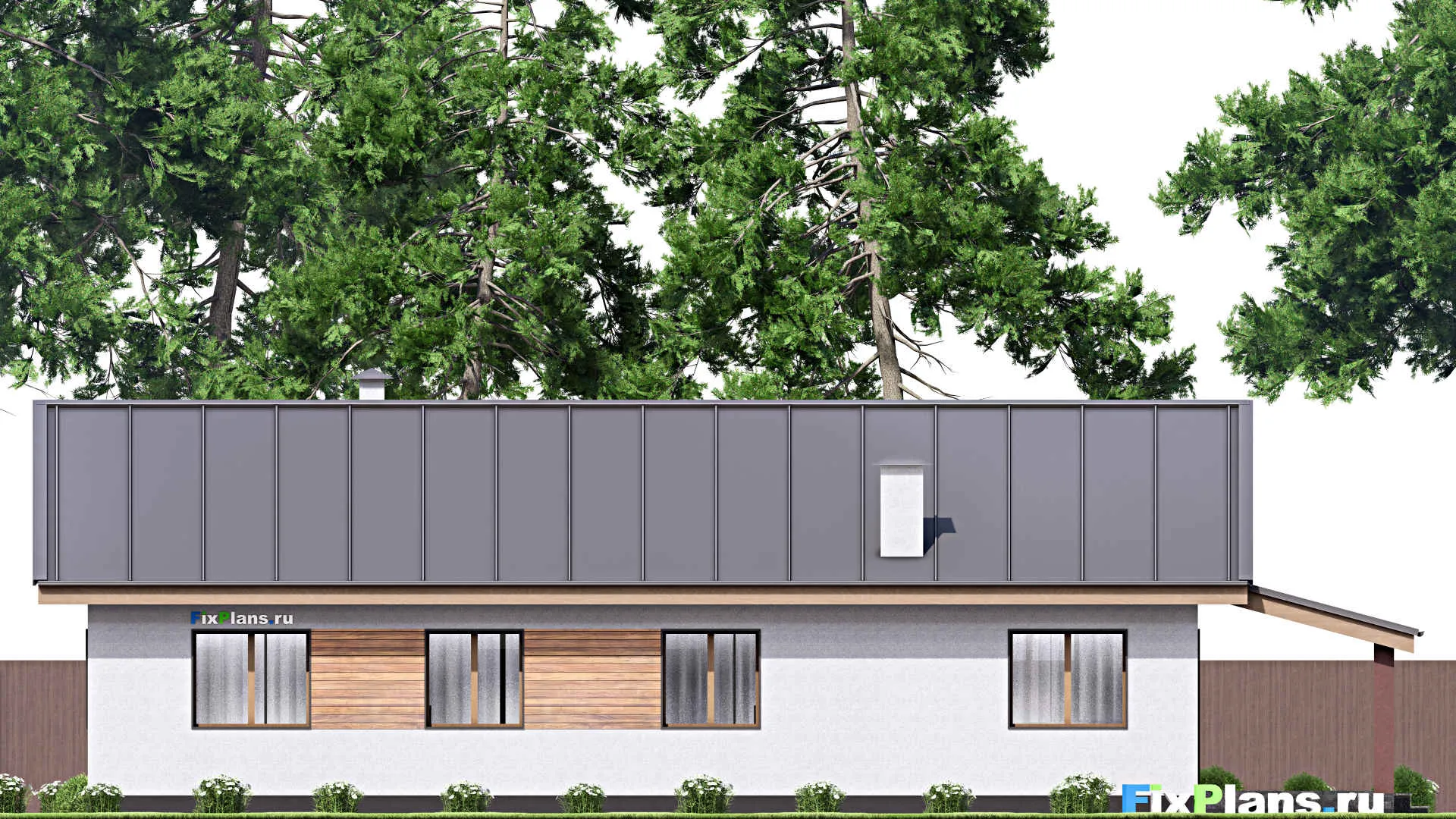 F-17000 - Проект одноэтажного дома 12 на 20, площадью 170 м² с террасой и 3 спальнями