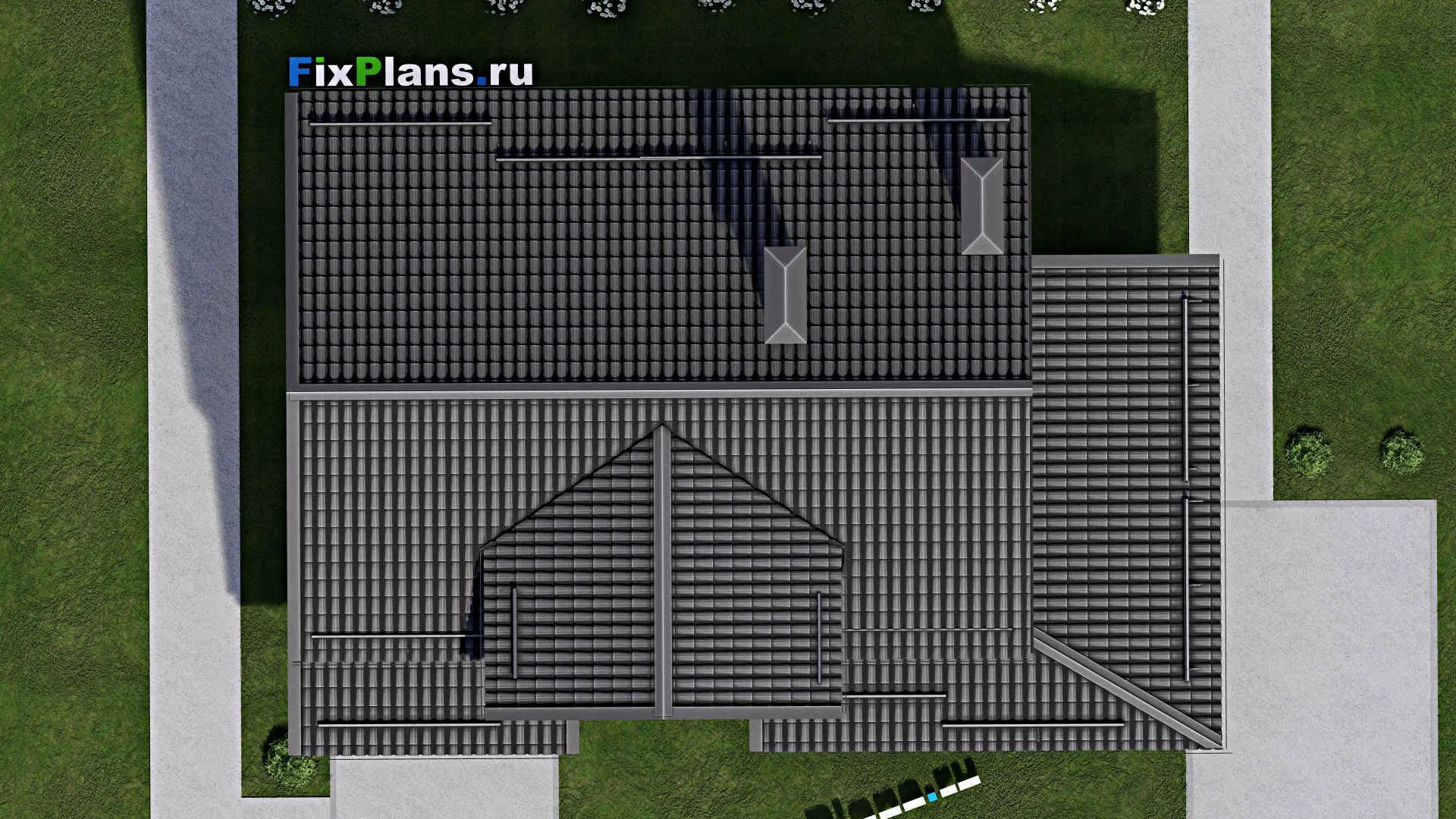 F-3815 - Проект дома с мансардой 9 на 11, площадью 170 м² с террасой и 4 спальнями